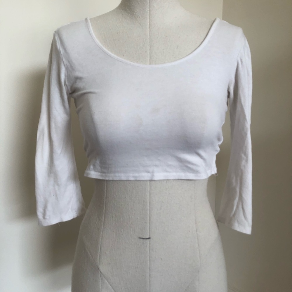 White low back crop top